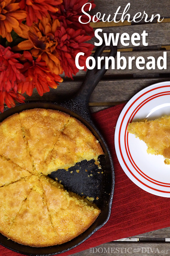 Southern Sweet Cornbread Recipe | The Domestic Diva