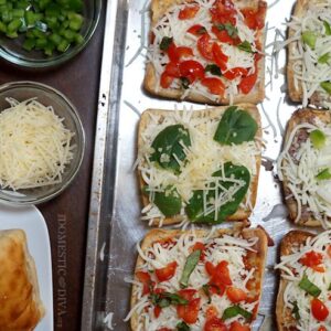 3 Mini Ciabatta Pizza Recipes for Game Day :: Margherita, Spinach & Garlic, Philly Cheese Steak