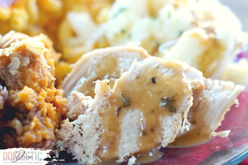 Make cooking a Thanksgiving Dinner even easier with this Quick and Easy Instant Pot Turkey Breast Recipe with Buttery Herb Gravy