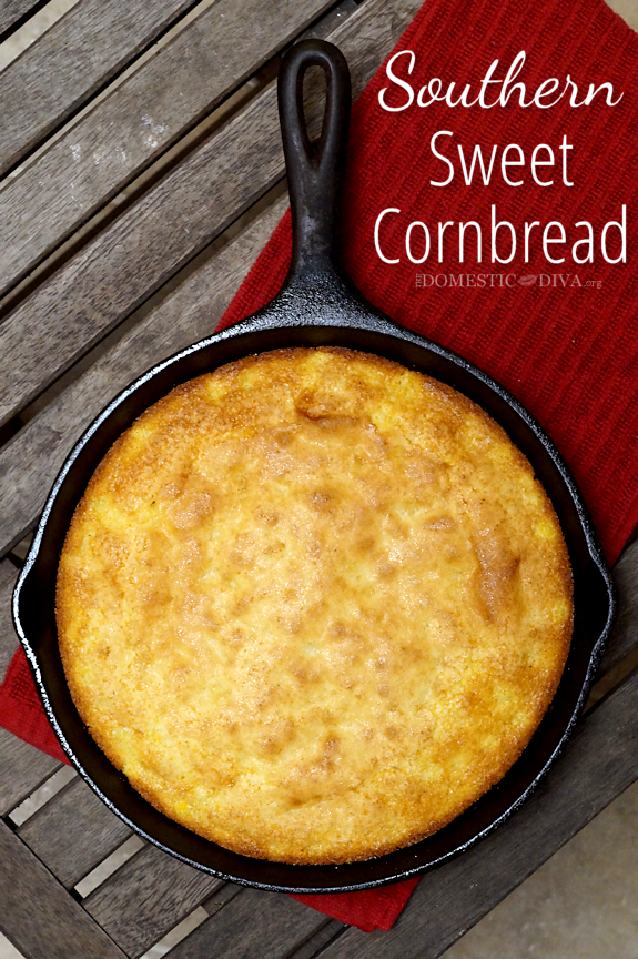 Southern Sweet Cornbread Recipe | The Domestic Diva