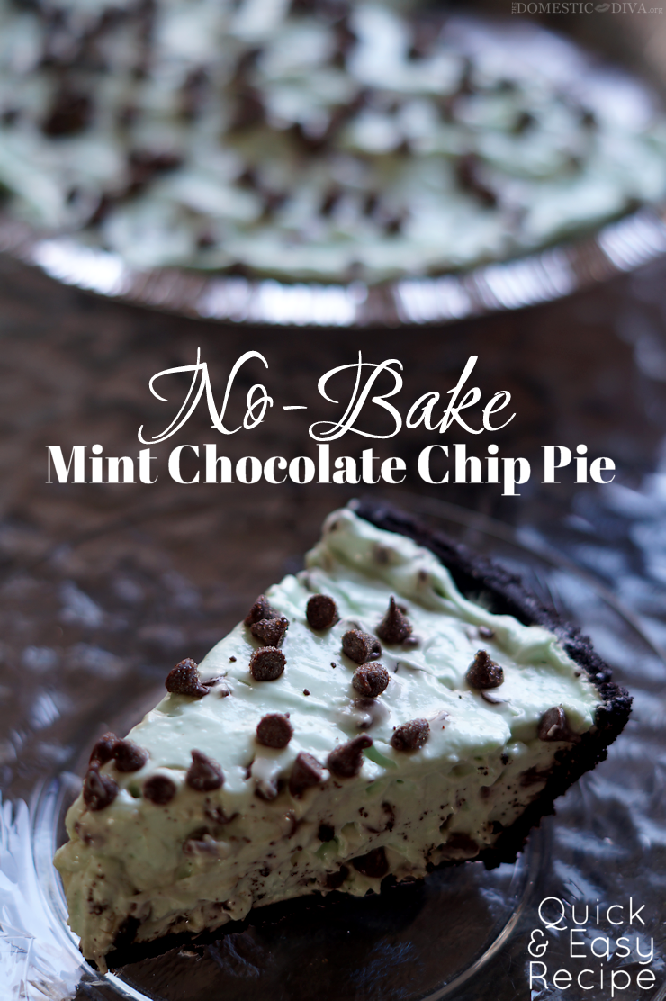 No Bake Mint Chocolate Chip Cheesecake Pie Recipe