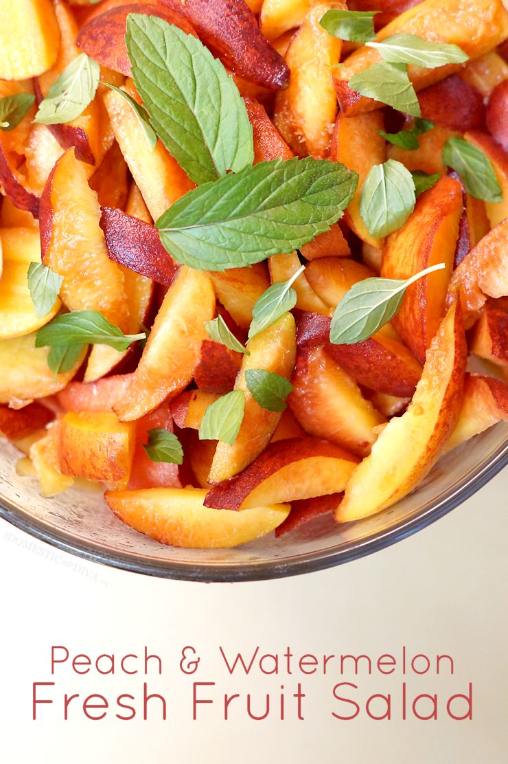 Peach & Watermelon Fresh Fruit Salad