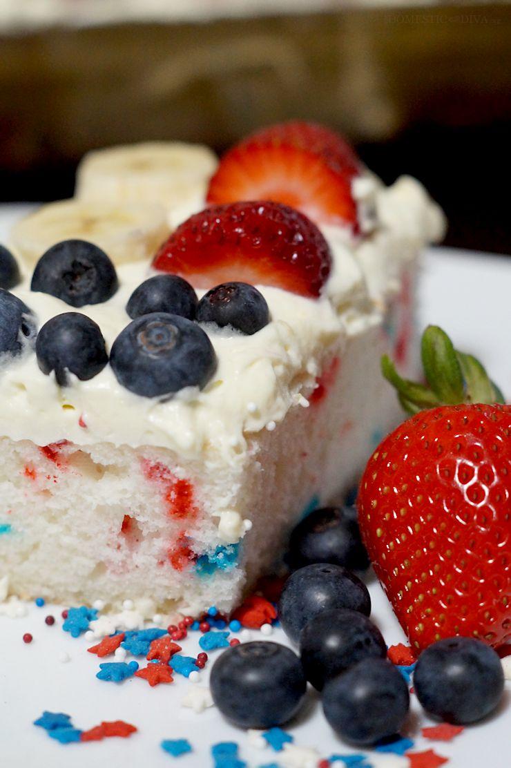 Patriotic Flag Dessert: Strawberry, Banana, and Blueberry Shortcake Recipe
