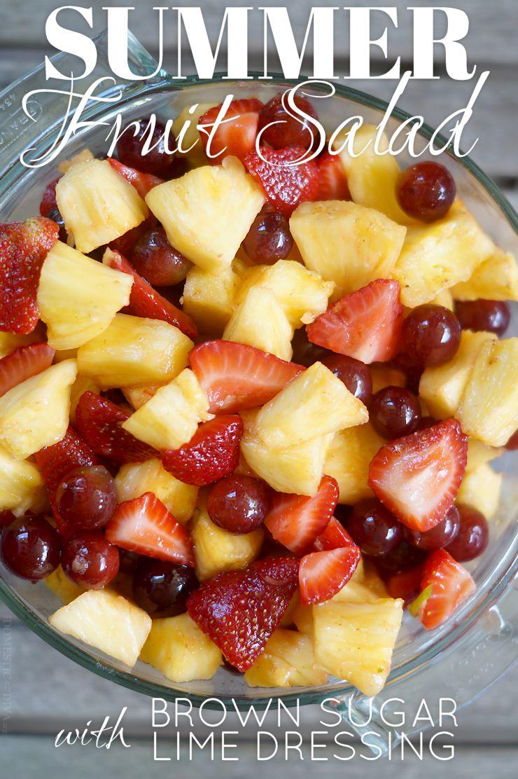 Summer Fruit Salad with Brown Sugar Lime Dressing